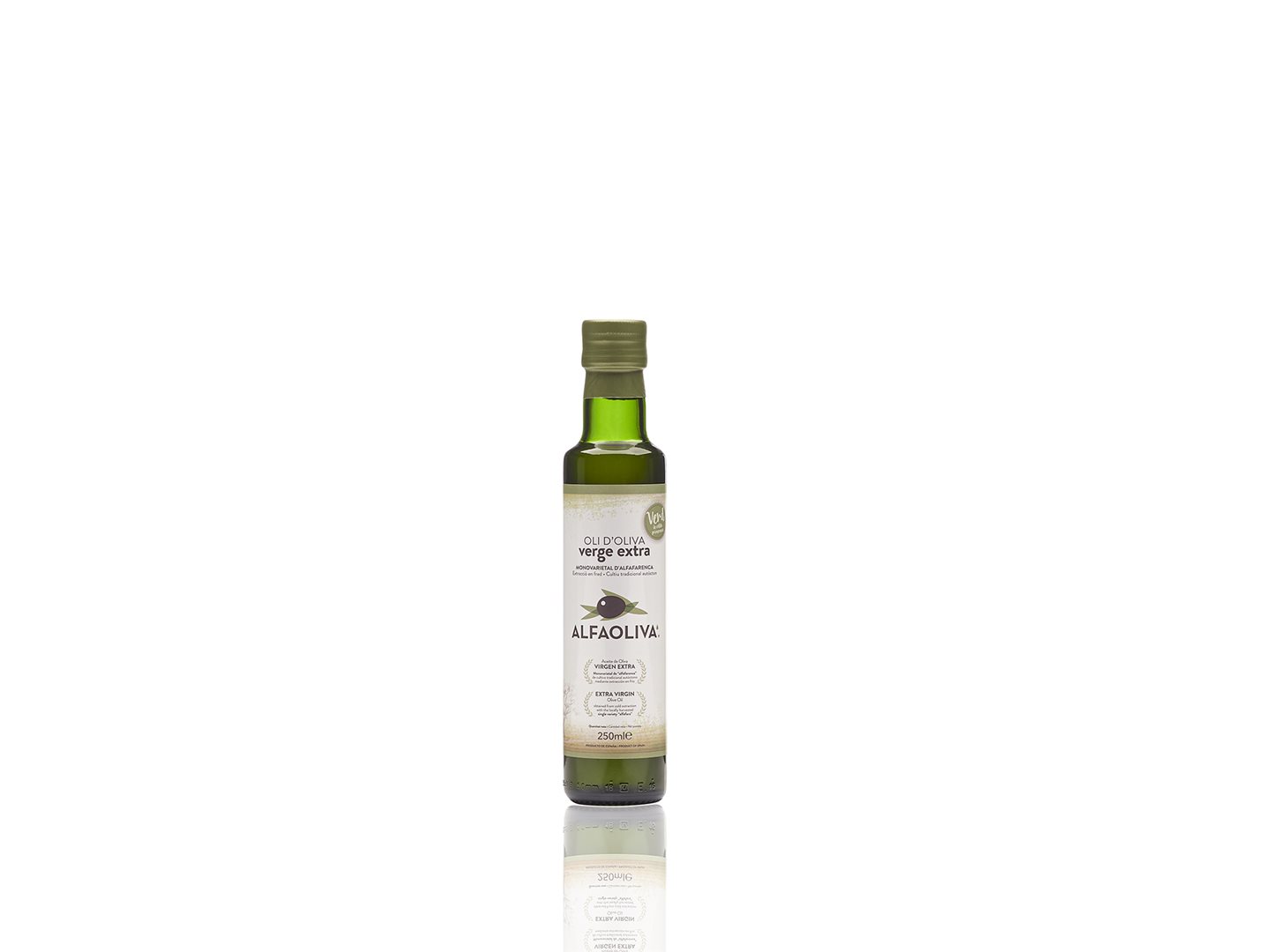 Aceite de Oliva Virgen Extra VERDE-250ml- Monovarietal de Alfafarenca. Recolección aceituna en verde